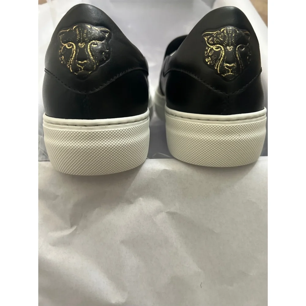LITA Women's Black and White Leather Slip-On Sneakers Size 7/37, NIB